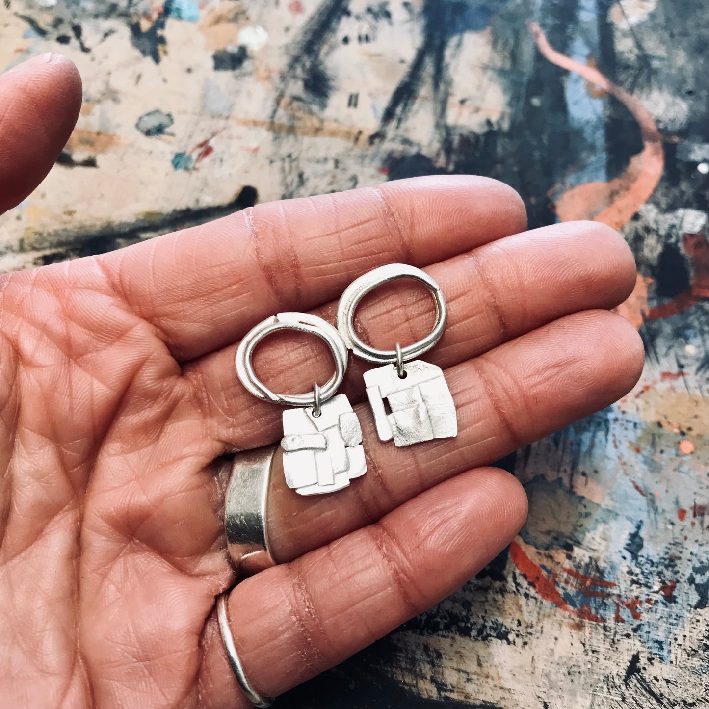 Collage work earrings no.1