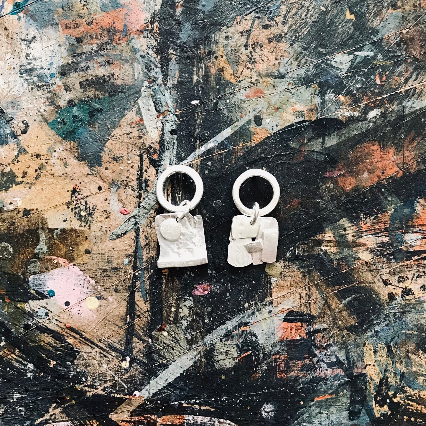 Collage work earrings no.2