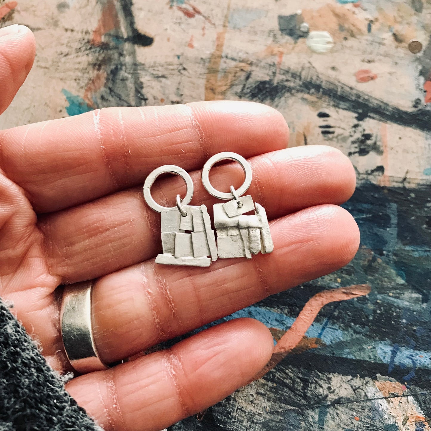 Collage work earrings no.3