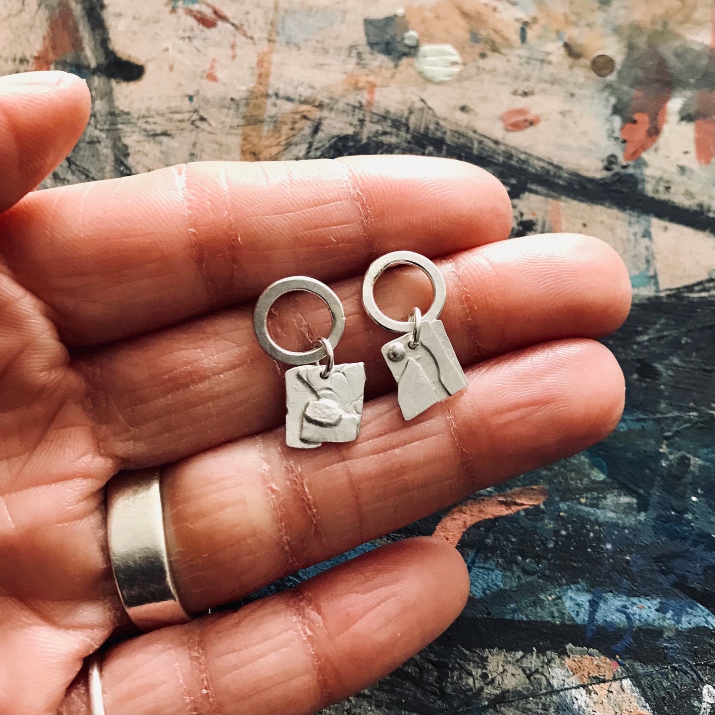 Collage work earrings no.4