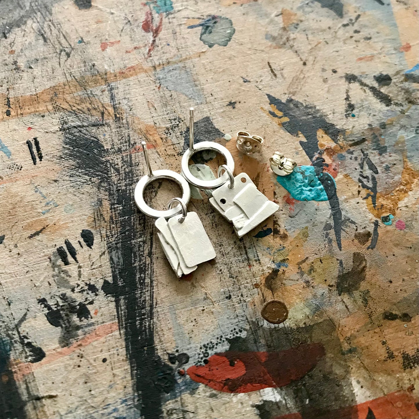 Collage work earrings no.5