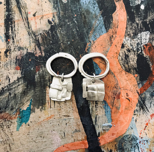 Collage work earrings no.1
