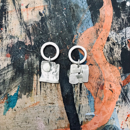 Collage work earrings no.2