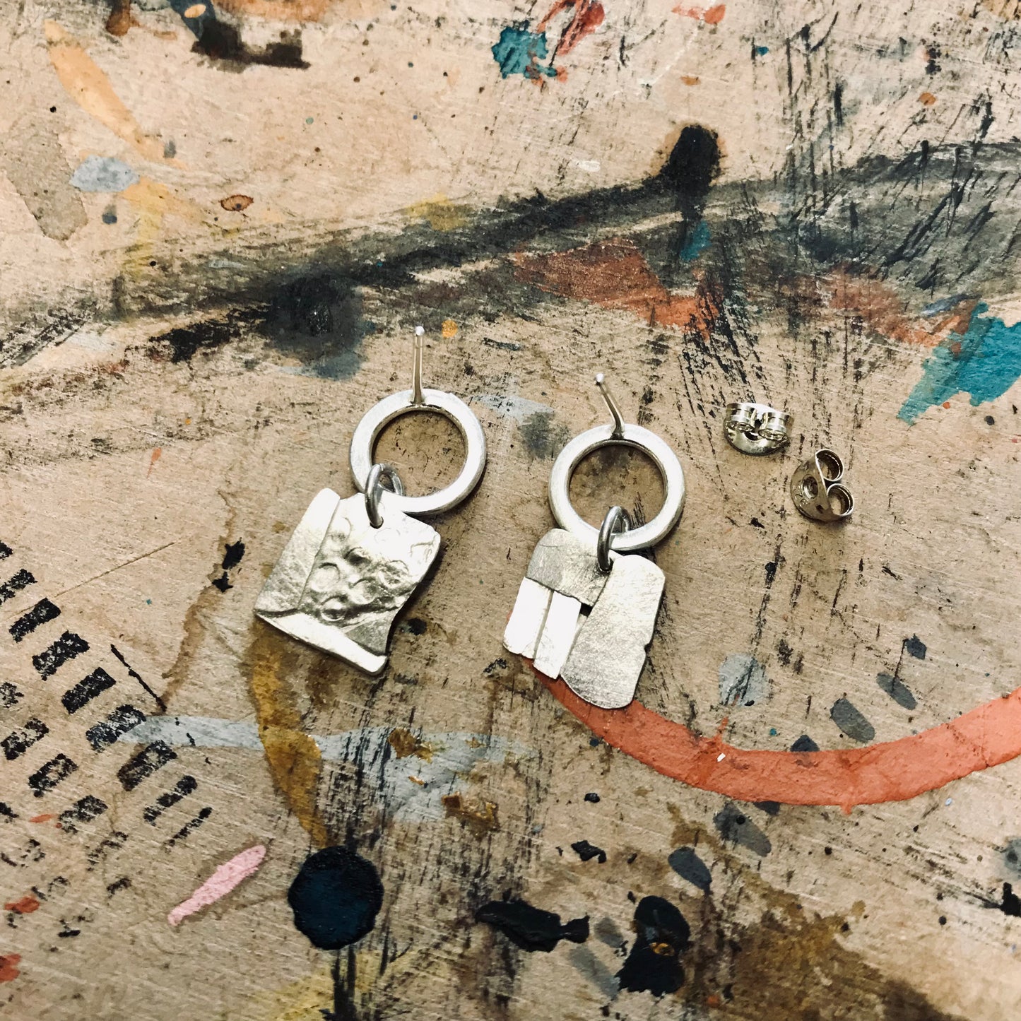 Collage work earrings no.2