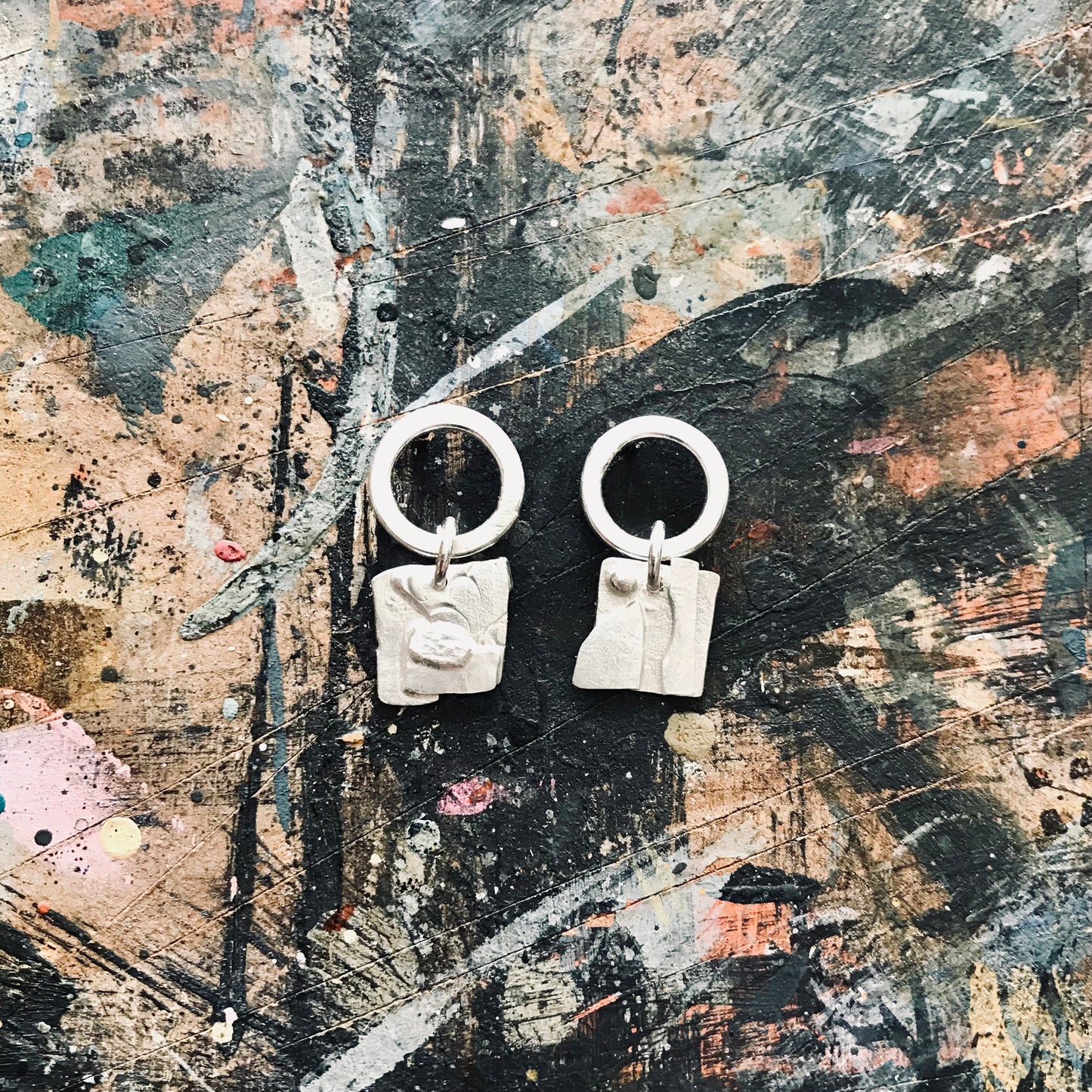 Collage work earrings no.4