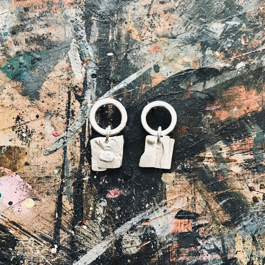 Collage work earrings no.4