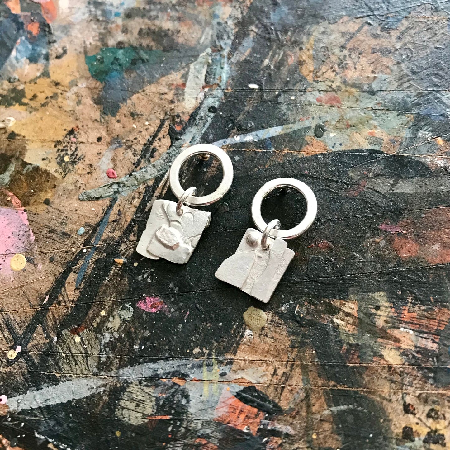Collage work earrings no.4