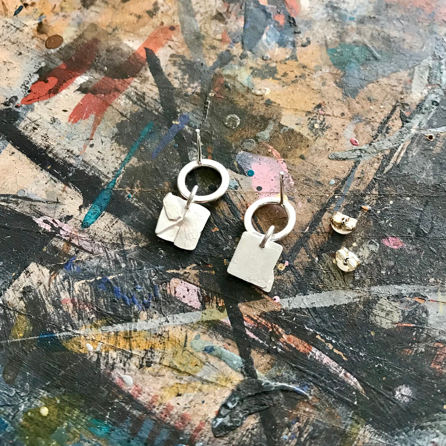 Collage work earrings no.4