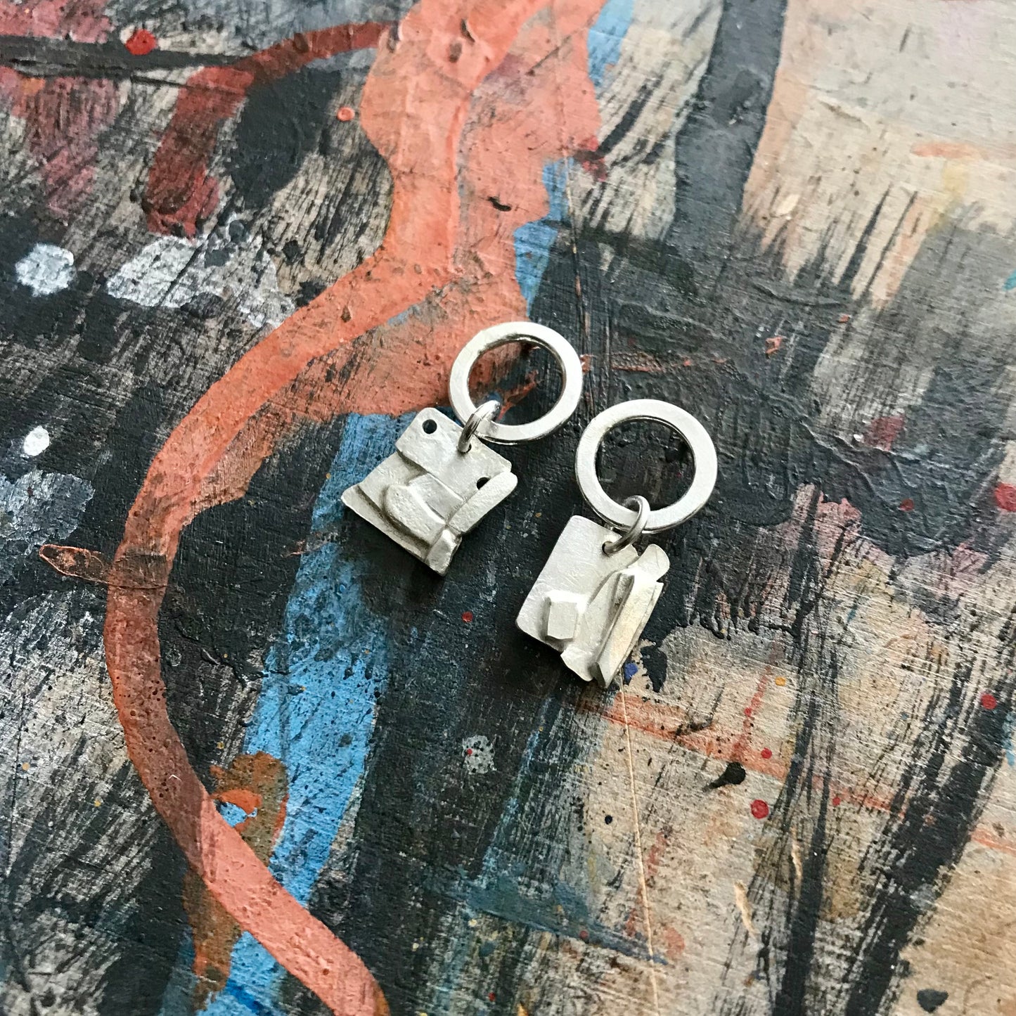 Collage work earrings no.5