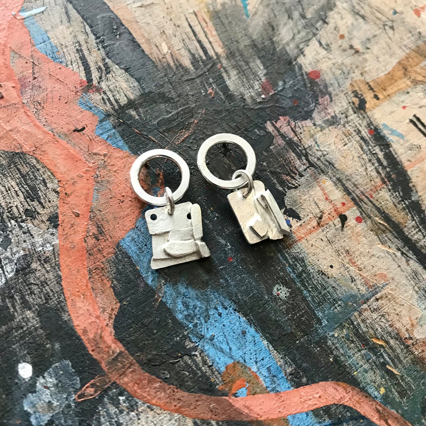 Collage work earrings no.5