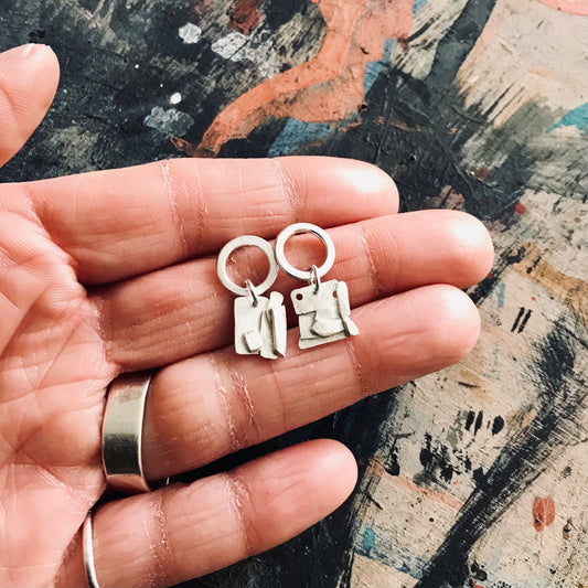 Collage work earrings no.5