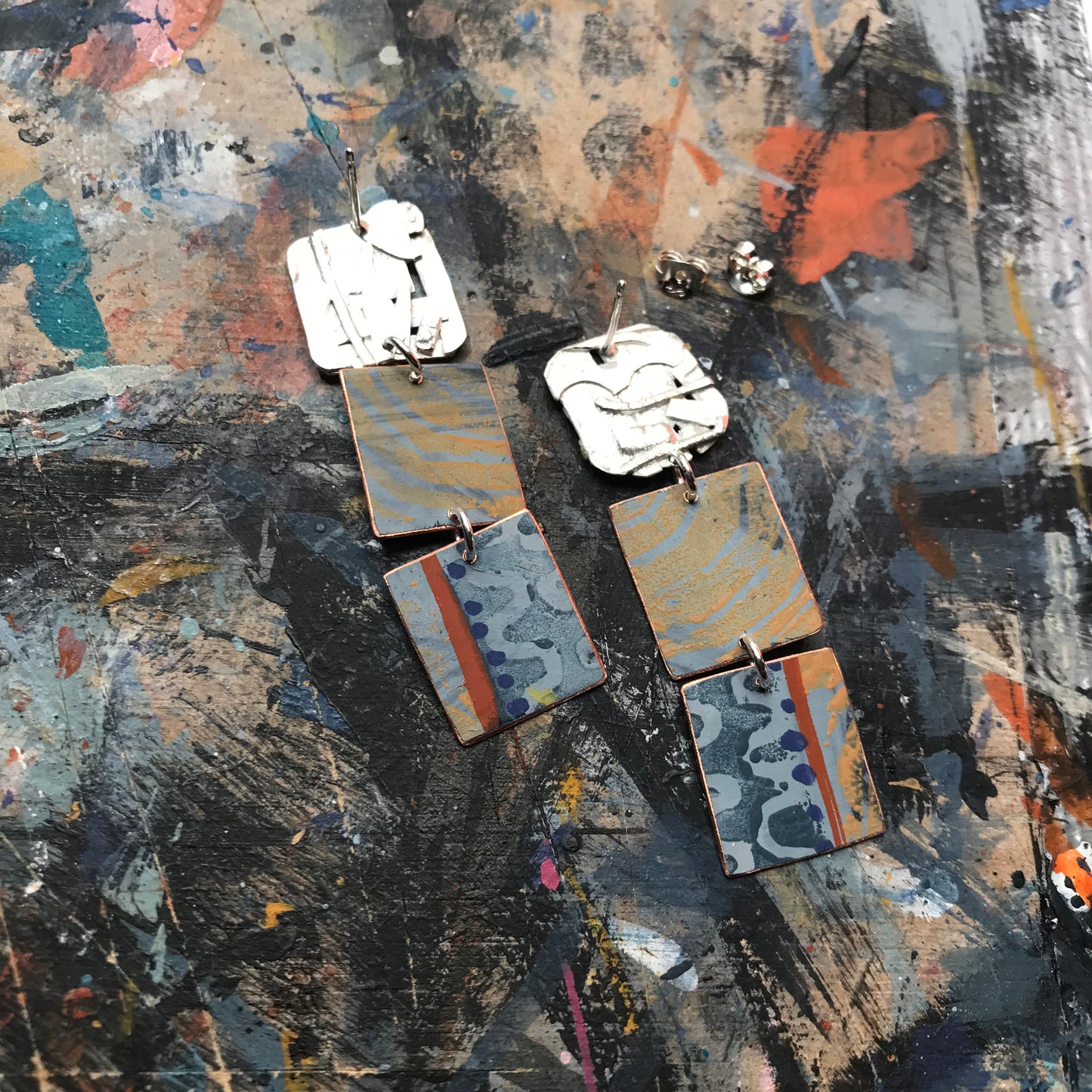 the concentric & collaged ON THE CUSP earrings