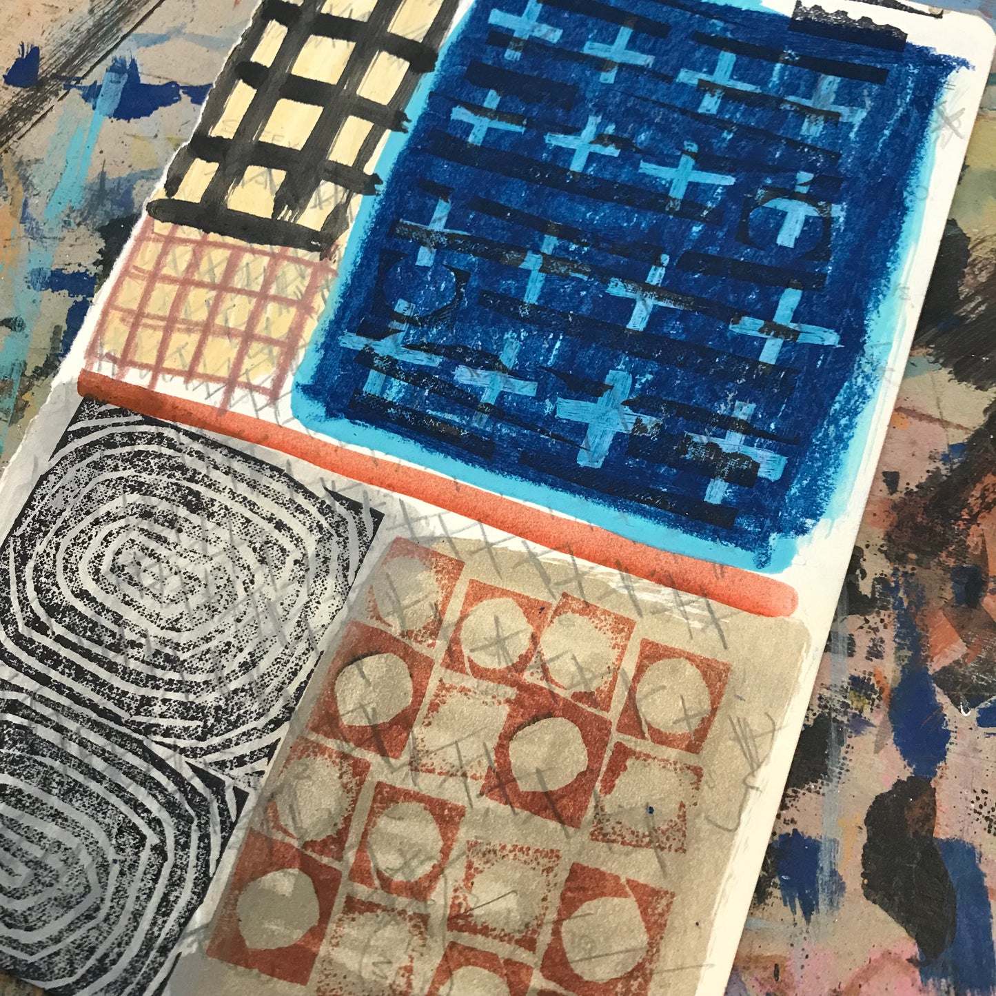 Change is inevitable, mixed media on salvaged notebook page